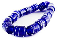 12x8mm Cobalt Blue Lampwork Glass Cylinder Beads, 7in stand