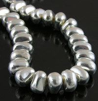 12x9x15mm Classic Silver Nuggets, 12in strand