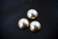 15mm Round Cocoa Pearl Acrylic Cabochon/Flatback, pk/6