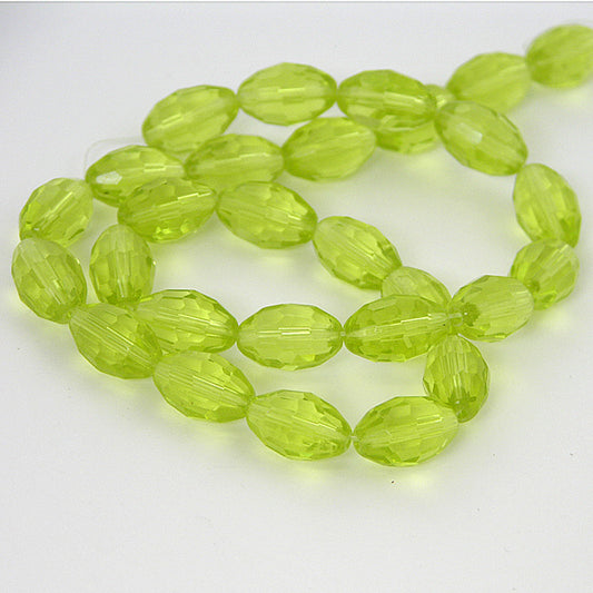 11x8mm Oval Faceted Crystal, peridot, stra