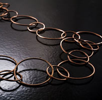 Copper Cable Chain Circles Alternating w/15mm Circles, sold in a 10ft/spool