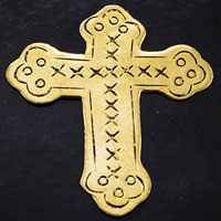36mm Stamped Goldtone Mission Cross , each