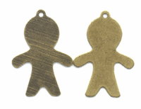 25mm Boy Person Silhouette Charm, Antique Gold, Made in USA, Pack of 6