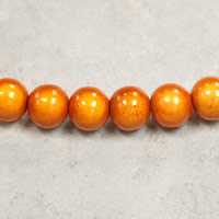 8mm Topaz Lucite Round Moon Beads, 12in strand