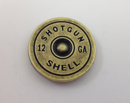 22mm 12 Gauge Shotgun Shell Head, Antique Brass, each