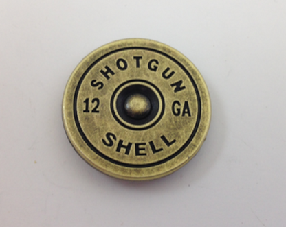 22mm 12 Gauge Shotgun Shell Head, Antique Brass, each