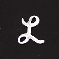 11x9mm Letter <B>L</B> Classic Silver Metal Stamping, pk/6
