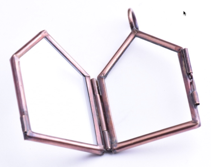 2x1in House, Antiqued Copper Our Glass Frame Pendants pk/6