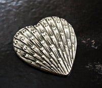 24x26mm Textured Heart, Antiqued Silver, pk/6