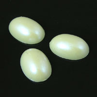 14x10mm Oval White Pearl AB Acrylic Cabochon, pk/4