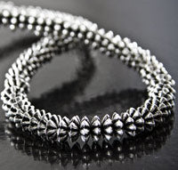Antiqued Classic Silver Corrugated Spacer Bead, 12in strand