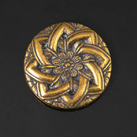23mm Tudor Crest Medallion, Flat Back, Antiqued Gold, pk/6