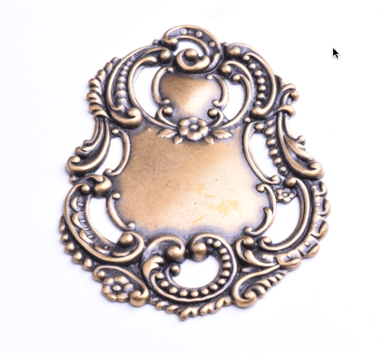 69x50mm Victorian Luggage Tag, Antique Gold ea