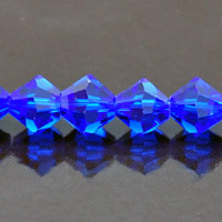 8mm Faceted Sapphire Bi-cone Fire-n-Ice Crystal 16" Strand