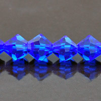 8mm Faceted  Sapphire Bi-cone Fire-n-Ice Crystal 16" Strand