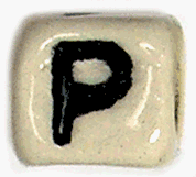 8mm Ceramic Greek Rho Letter Bead, pack of 6