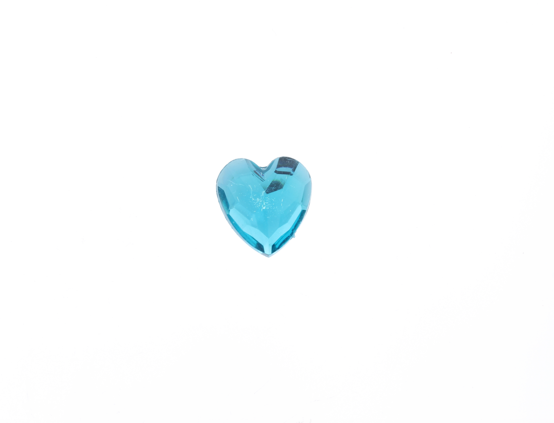 26x25mm Turquoise Blue Faceted Heart Cabochon Flat Back, pk/6