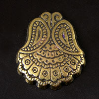 29mm Peacock Peafowl Beads, Antique gold, 6 pack