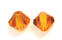 Swarovski Crystal 4mm Bicone Beads, Topaz Amber Yellow, Sold by Dozen