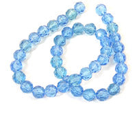 8mm Faceted Lucite Beads, Light Sapphire, 12in strand