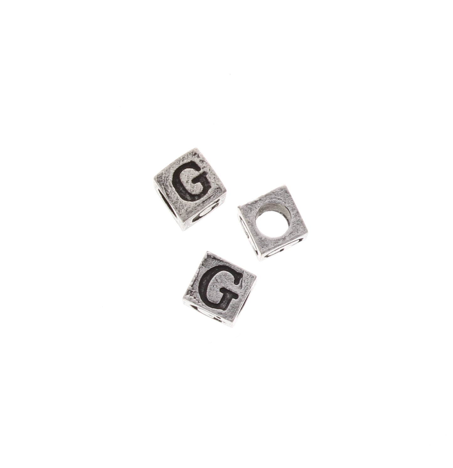 8mm Cast Metal Alphabet Bead, G, pack of 12 (08830/G)