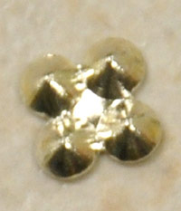 4-cup bezel setting for 3mm, Silver, pack of 6