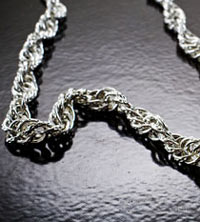 4mm Double Loop Curb Chain, Classic Silver, -10ft/roll