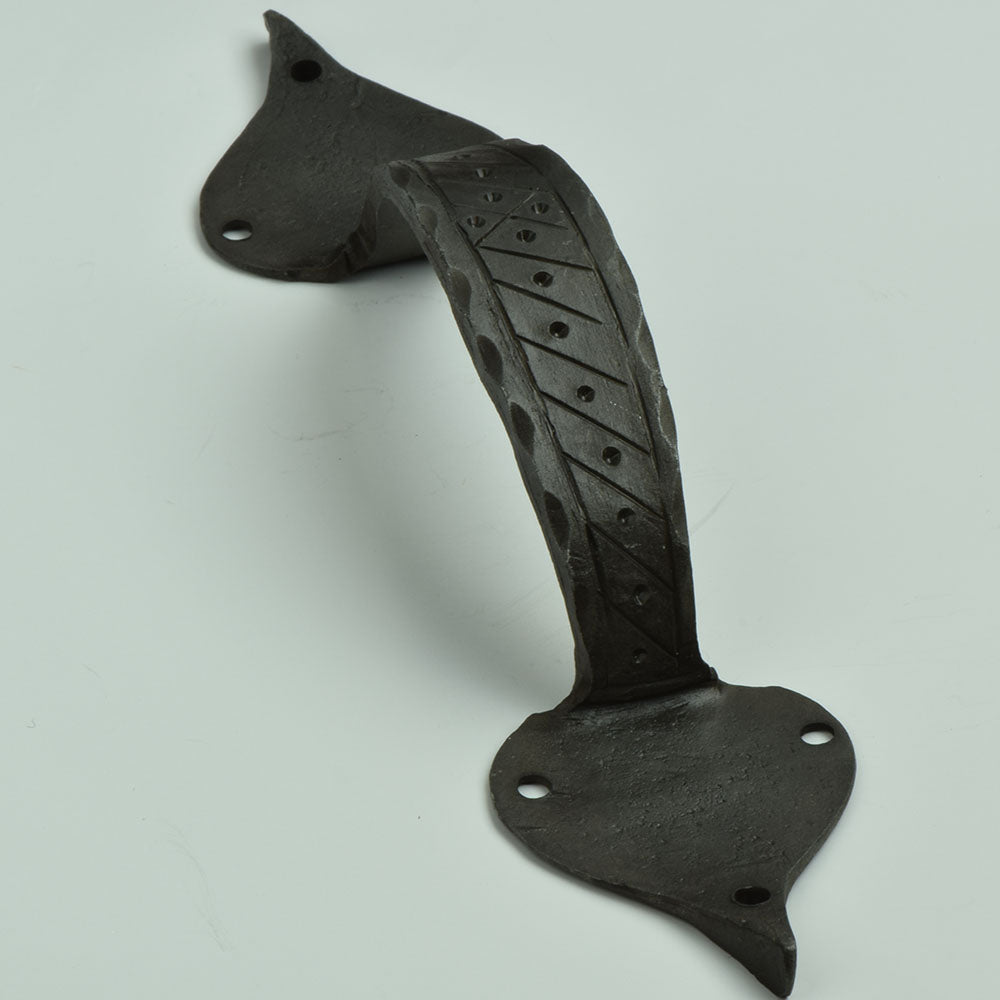 Hand forged handle 8.9 inches, flat handle textured sold by ea
