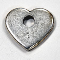 30mm Classic Silver Heart Charm Tag, 6 pack