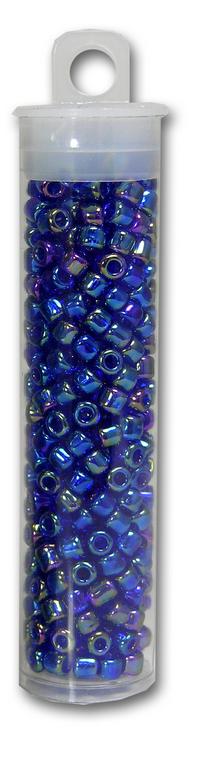 Matsuno 6/0 Seed Beads, Blue Iris Rainbow Transparent, Approximately 18 Grams (Approx. 421 beads)