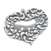 39x32mm Classic Silver Finish Metal Heart Tag Pendant