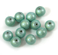 8mm Blue Fog Acrylic Round Moon Beads, 12in strand