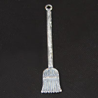 32mm Broom Charm, Classic Silver, pack of 6