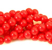 8mm Italian Red Onyx Lucite Beads, 12 inch strand