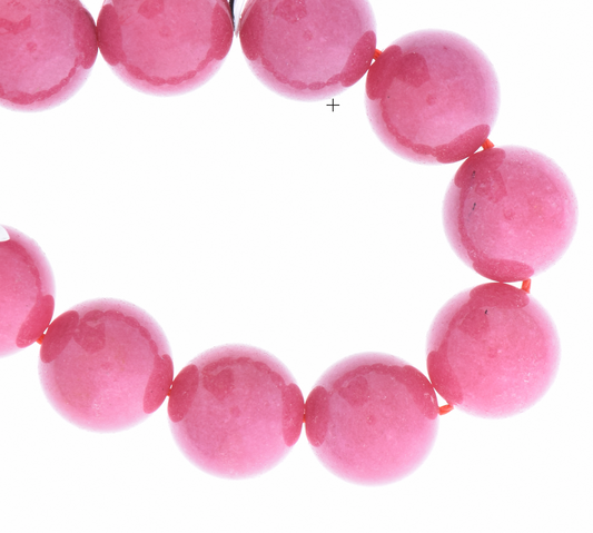 14mm(.55in) Dyed Candy Jade Round Bead, Rose Red, strand