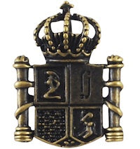 36mm Crown Shield of Arms Charm, antique gold, Pack of 3