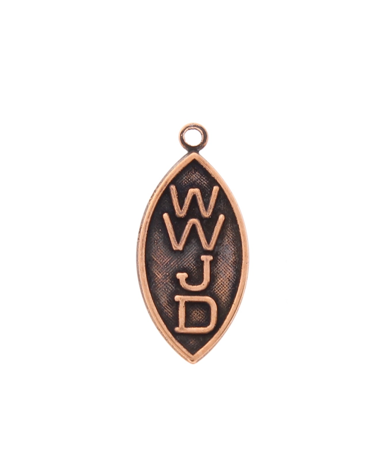 WWJD Charm/Drop, w/ring, Classic Copper, pl/6, 20x11mm 04659CC/6