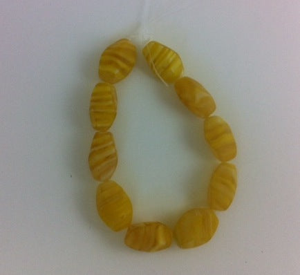 18x10mm yellow Translucent Frost Nugget Bead, 7in Str