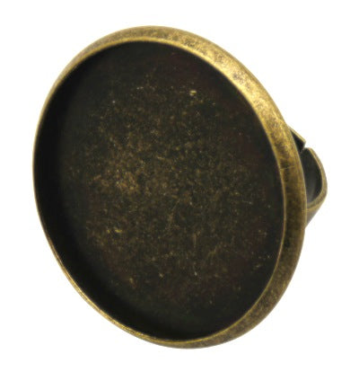 27m Bezel Ring Base, vintage bronze, pack of 12