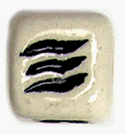 8mm Ceramic Greek Xi Letter Bead, pack of 6