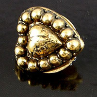 17mm Antique Gold Heart Vintage Button each