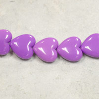 12mm Italian Lavender Lucite Heart Beads, 12 inch strand