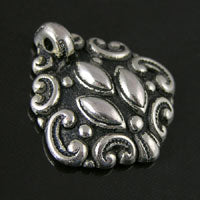 28mm Baroque Bail, Classic Silver, pack of 6