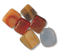 18mm Assorted Square Agate Cabochons, pack of 6
