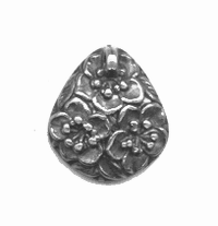 26mm Floral Glue-On Bail, antique silver, pack of 2