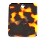40mm Tortoise Rectangle Lucite Pendant, Made in Italy, pack of 2