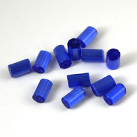 3x5mm Dark Blue Tube Cats Eye Beads, pack of 12