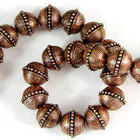 15x13mm Beaded Antiqued Copper Orbs, strand