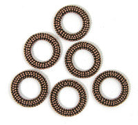 23x3mm Beaded Rings, Antiqued Copper, pkg/12