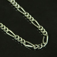 4mm Figaro Chain, Silver, sold by the foot